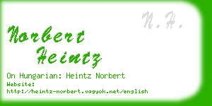 norbert heintz business card